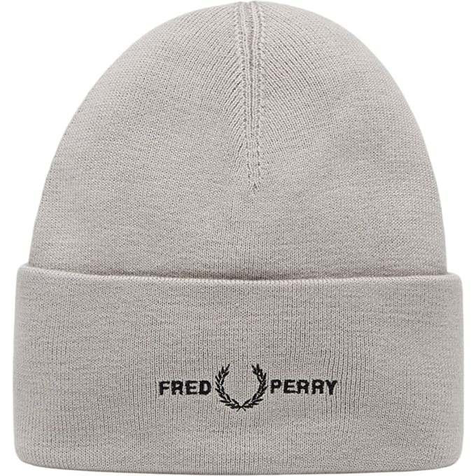 Fred Perry grafisch logo betongrijze muts