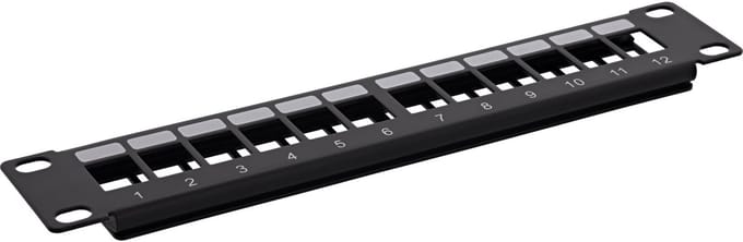 InLine® 10 leeg paneel 12-voudig, voor Keystone modules, 1U, zwart