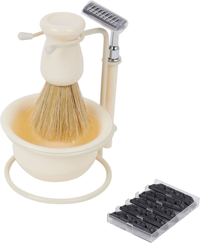 Barber Set - Scheerkom - Shaving bowl - Opschuimbakje - Barber Scheermes - Scheermok