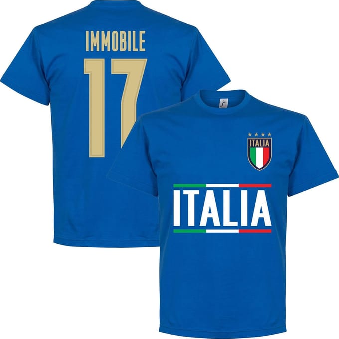 Italië Immobile 17 Team T-Shirt - Blauw - Kinderen - 140