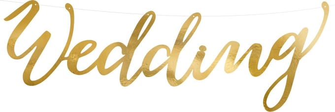 Gouden letterslinger Wedding