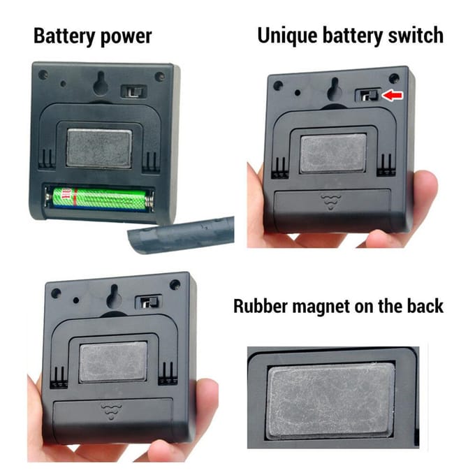Digitale Mini Keukentimer Wekker Digitale Kooktimer Draagbare Magnetische Afteltimer voor gray