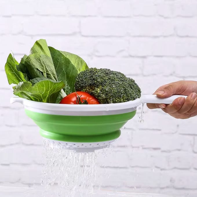BORVAT® - Opvouwbaar Vergiet 22 cm - Hittebestendig 140°C - Groen/Wit