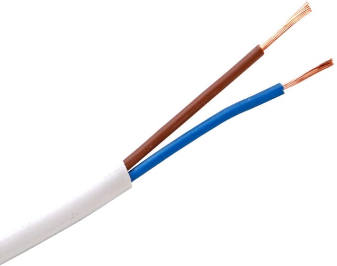 Flexibele Elektrische Aansluitkabel 2-aderig 0,75 mm² Wit voor Installatie en Verlengsnoer
