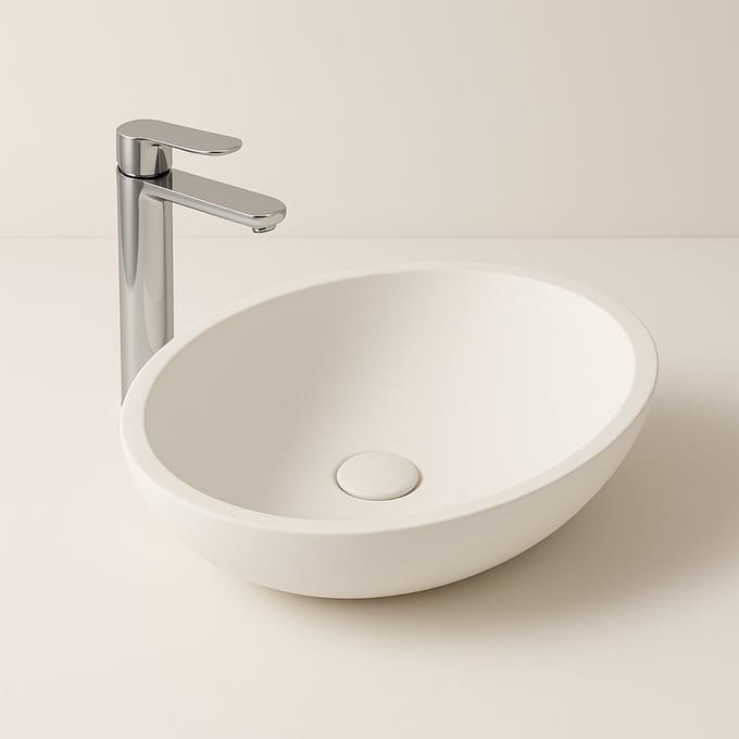 AquaVik Waskom Vika Solid Surface 59x35x11 Mat Wit
