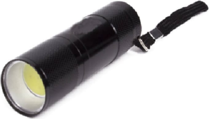 LED Zaklamp - Op Batterij - 2W - COB - Zwart - 700 Lumen - Compact - Aluminium - IP20