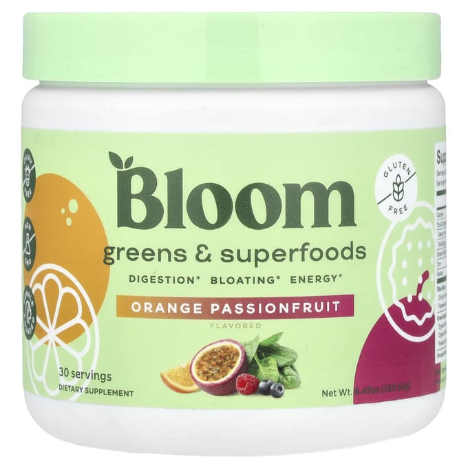 Bloom, Groen & Superfood, Sinaasappel Passievrucht, 183 g (183,60 g)