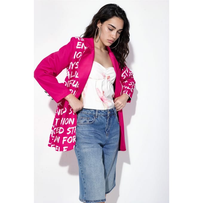 Overmaat Crêpe Blazer Jas