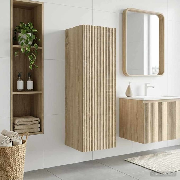 vidaXL - Wandgemonteerde - Badkamerkast - Sonoma - Eiken - 33 - x - 34,5 - x - 60 - cm