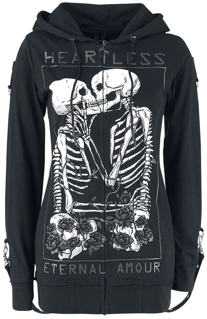 Heartless Karin Hood Dames Vest met capuchon - zwart - 3XL