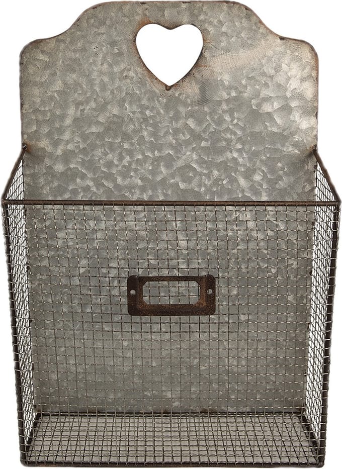 Clayre & Eef Tijdschriftenhouder 25x10x38 cm Grijs Metaal