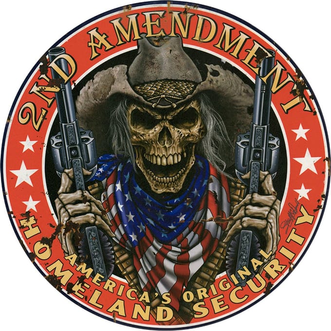Signs USA - wandbord - 2nd Amendment - Rond 35 cm