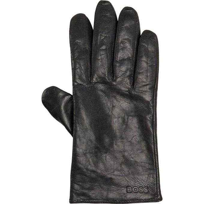 Boss Heren Gioli Leren Handschoenen (Zwart)