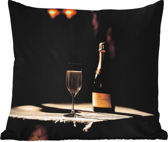 Sierkussen Buiten - Prosecco - Bubbels - Sfeervol - Drank - 60x60 cm - Weerbestendig