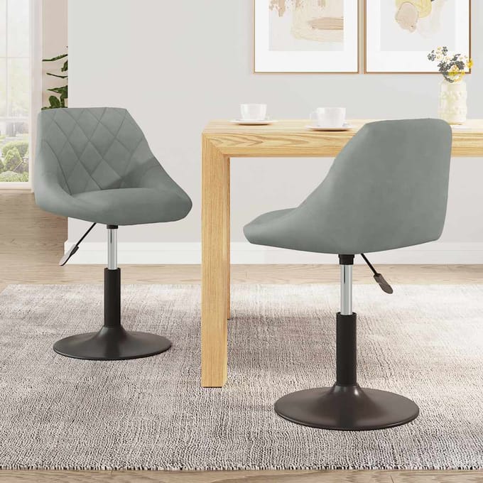 vidaXL Eetkamerstoelen draaibaar 2 st fluweel lichtgrijs