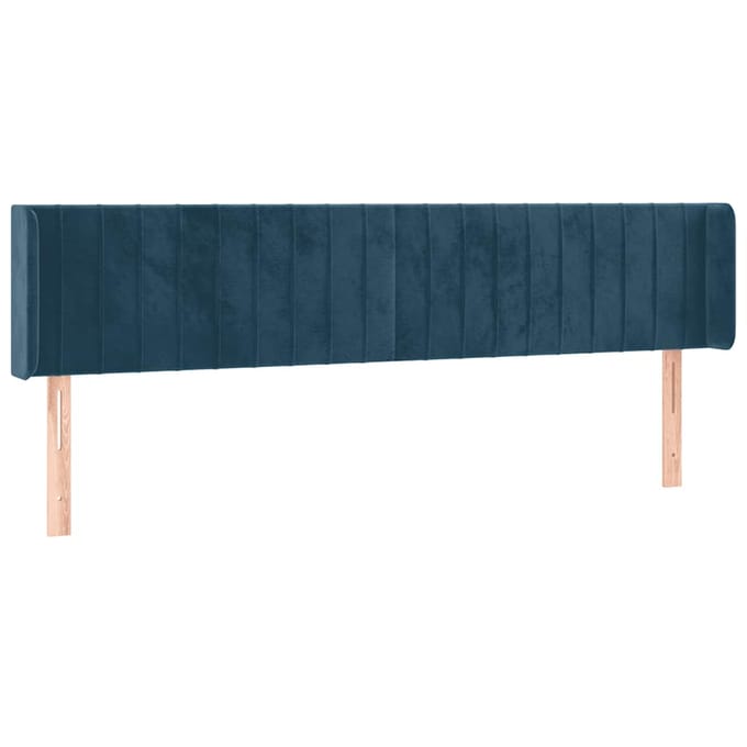 vidaXL - Hoofdbord - LED - 183x16x78/88 - cm - fluweel - donkerblauw
