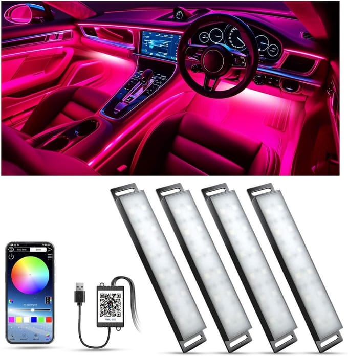 CRLYN® Auto Interieur Verlichting - Led Strip Auto – 17L x 12W x 5H cm