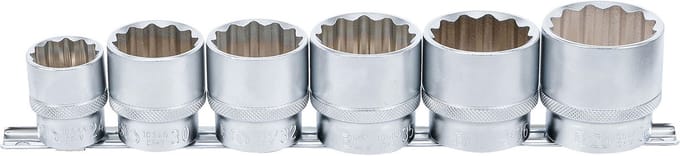 BGS Doppenset, twaalfkant - 1/2 - 24 - 38 mm - 6 delig