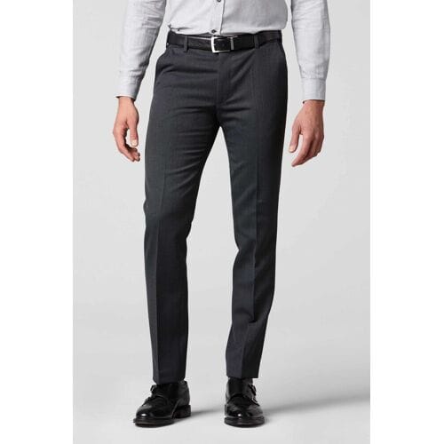 Meyer Broek Oslo Modern Tricotine Wool Flex Donker Grijs / male