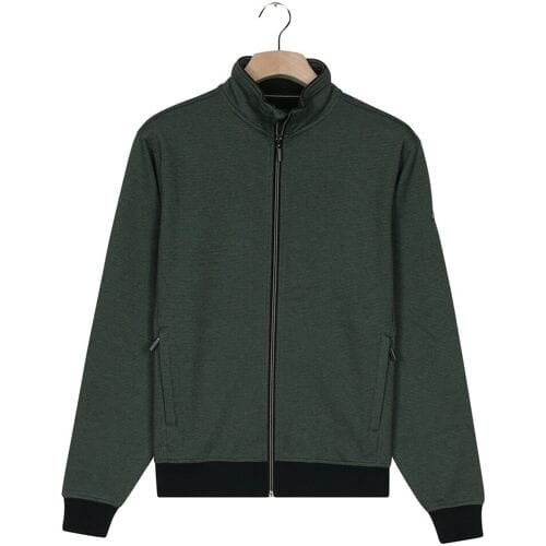 Baileys Vest Sweat Zip Two-Tone Jacquard Doubleface Interlock Dark Forest / male