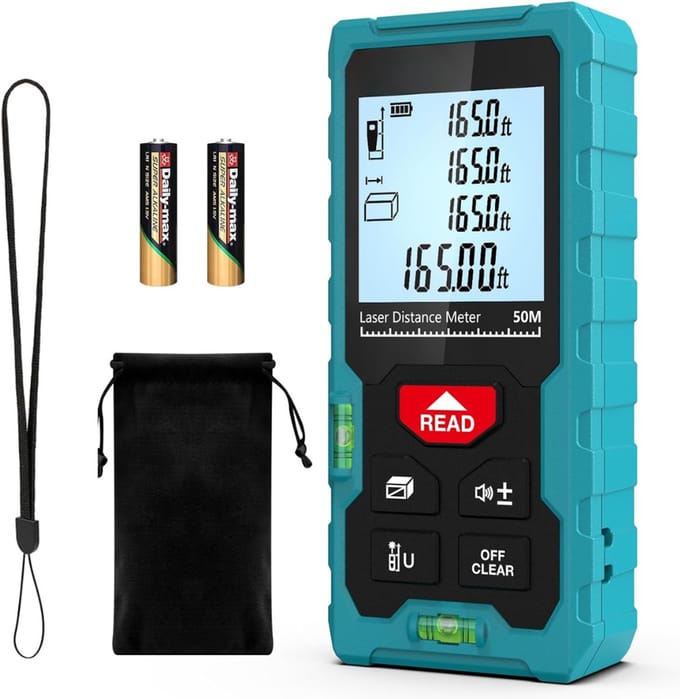 SNJY® Lasermeter - Lasermeter Afstandsmeter - Kruislijnmeter - Lasermeter tot 50 Meter - 2 Waterpassen - Groen