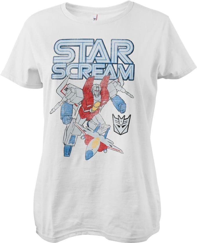 Transformers Stars-crème Washed Girly Tee dames-T-shirt White