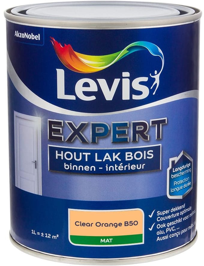 Levis - Expert Hout Lak Binnen Mat Mix - Clear Orange B50 - Mengverf - 1 L