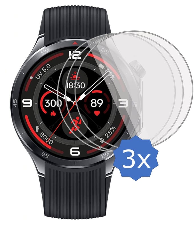 3x Screenprotector geschikt voor OnePlus Watch 3 Folie - Screen Protector