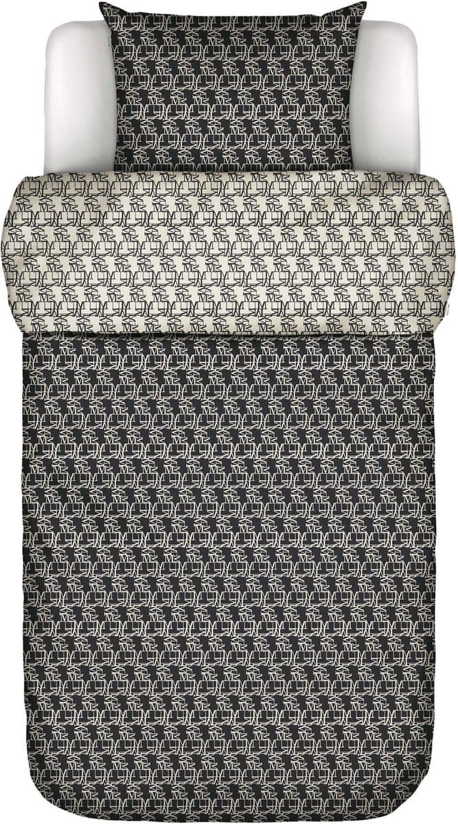 Marc O'Polo Monogram Dekbedovertrek Biologisch Katoensatijn Zwart - Eenpersoons – 140x200/220 cm