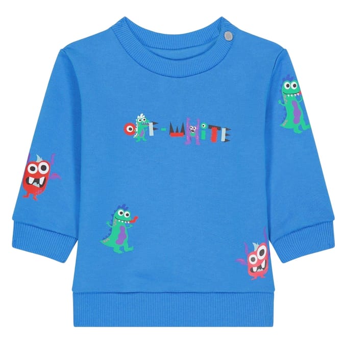 Off White Baby-trui van katoenmix, normale pasvorm (Blauw)