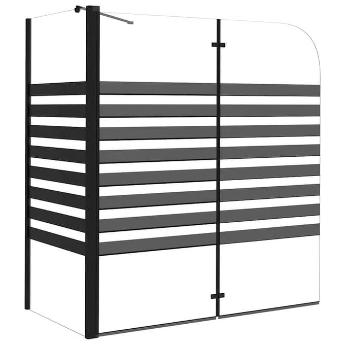vidaXL - Badwand - gestreept - 120x68x130 - cm - gehard - glas