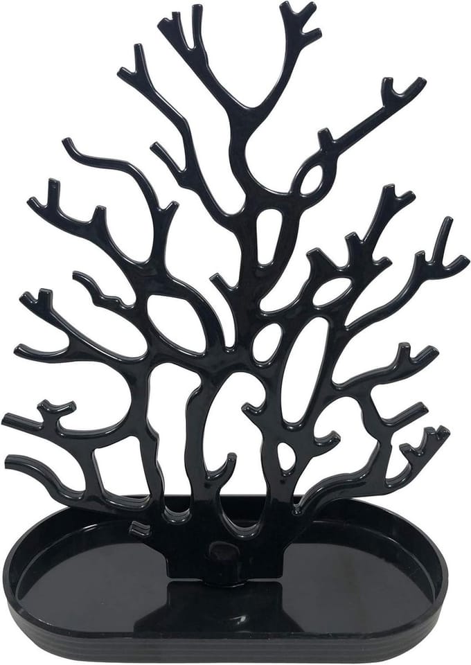 Sieraden Boom - Hanger Display - Snel Overzicht - Met Ringbakje - Tafelmodel - Zwart