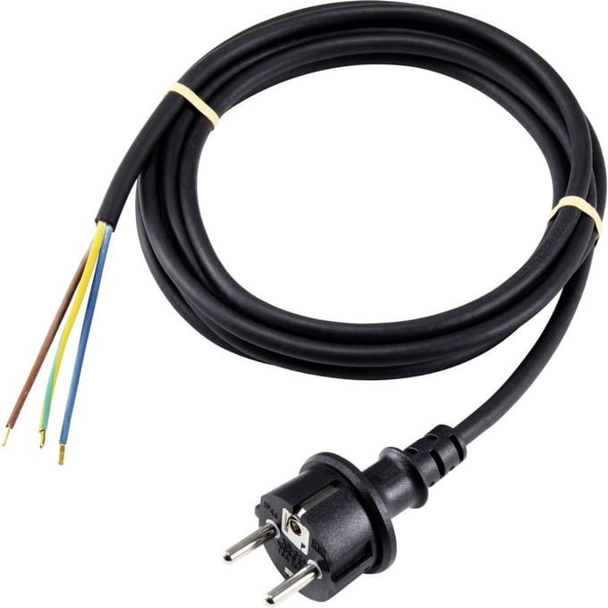 Sygonix SY-5043464 Aansluitkabel Stroom Zwart 3.00 m
