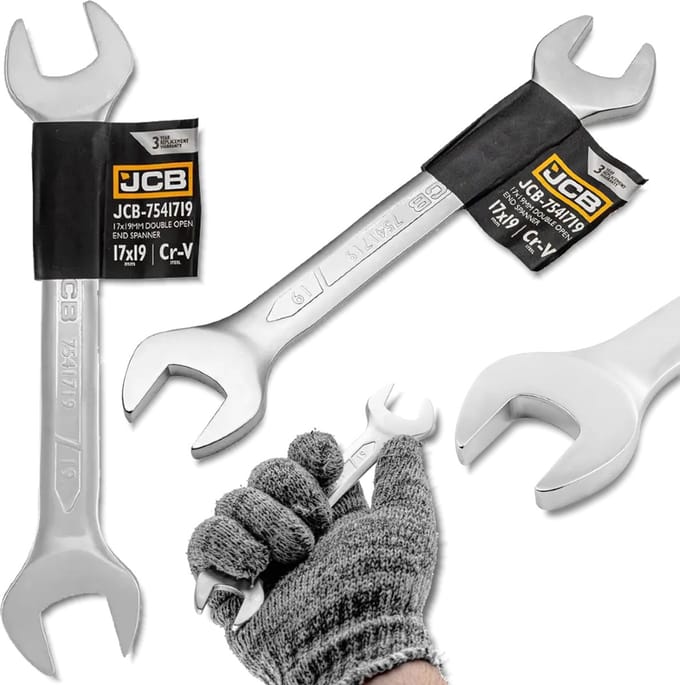 JCB - Dubbelzijdige Steeksleutel - 17 mm - 19 mm - Chroom Vanadium