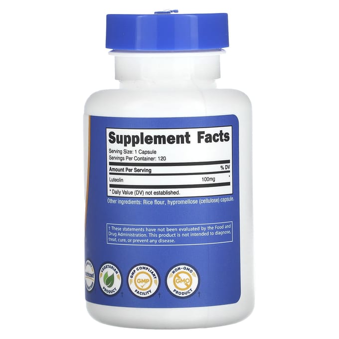 Nutricost, luteoline, 100 mg, 120 capsules
