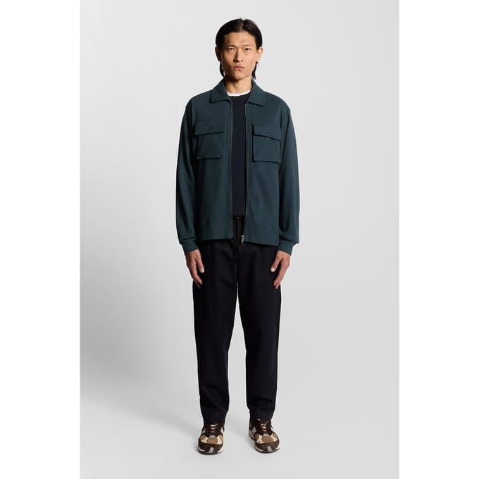 Lyle & Scott Interlock Jersey Overshirt Carbon Taglia: L | Camicie Casual Outlet | Uomo