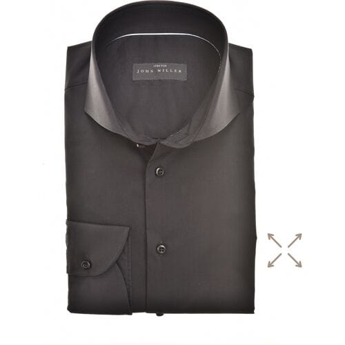 John Miller Overhemd Tailored Uni Stretch Zwart / male