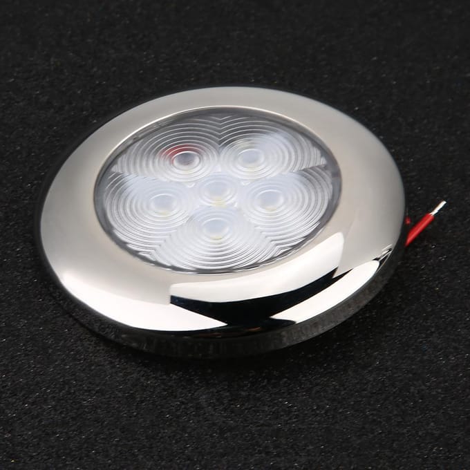 Pour bateau marin Yacht 6 LED Lampe dôme Lampe 12V DC Acier inoxydable Blanc gray