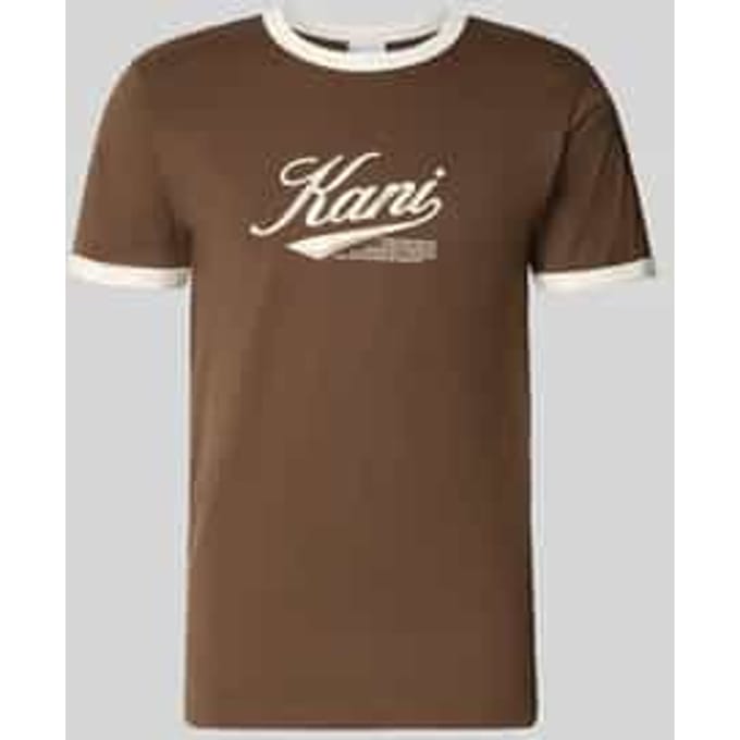 T-shirt met labelprint en ronde hals