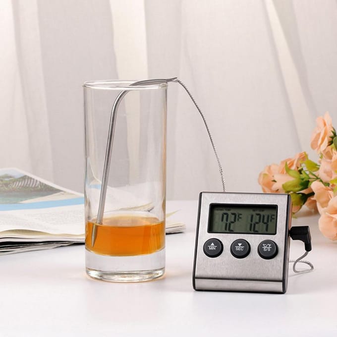 Digitale Vleesthermometer Barbecue Eten Kookthermometer Sonde Steak BBQ Temperatuurmeter black