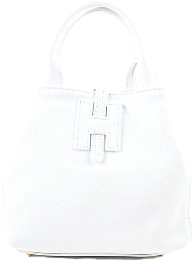 Echt lederen handtas Kyra - Made in Italy - Wit