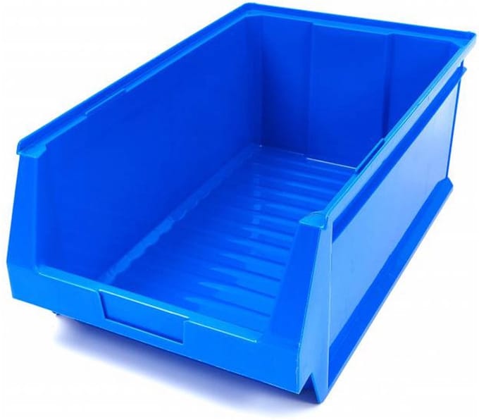 Tayg Stapelbare Magazijnbak – 33×21,6×11,5 cm – Blauw – Robuuste Polypropyleen – Stapelbaar & Labelvak