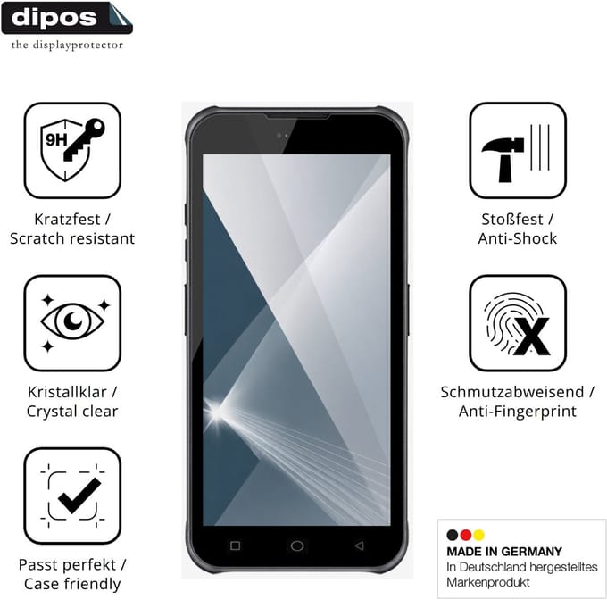 dipos – 2x Pantserfolie geschikt voor Bluebird VF550 | 9H Screenprotector