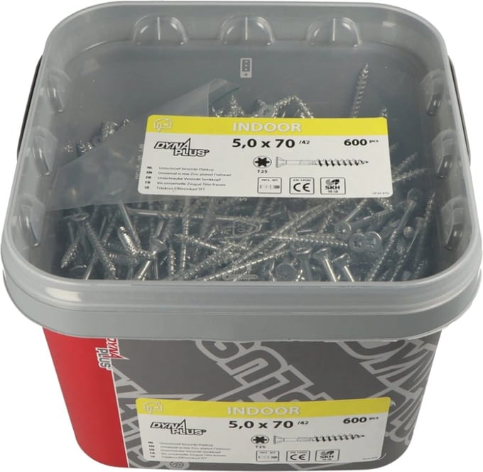 Dynaplus - Unischroeven - Torx 25 platkop - 5 x 120mm/70 - Verzinkt (250 stuks)