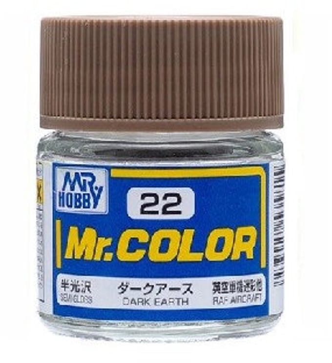 Gunze Mr. Hobby C-022 - Mr. Color 10 ml Dark Earth - Lacquer Modelbouwverf