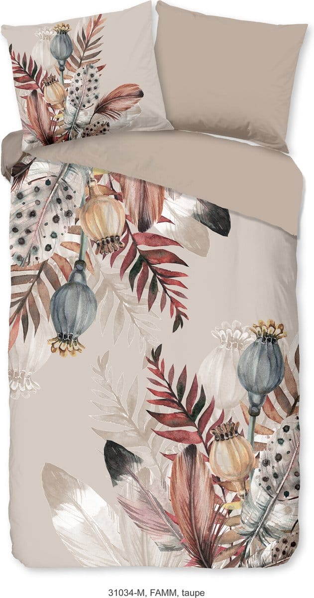 Pure dekbedovertrek veren - 2 persoons 200x200/220 cm - Taupe - Microvezel