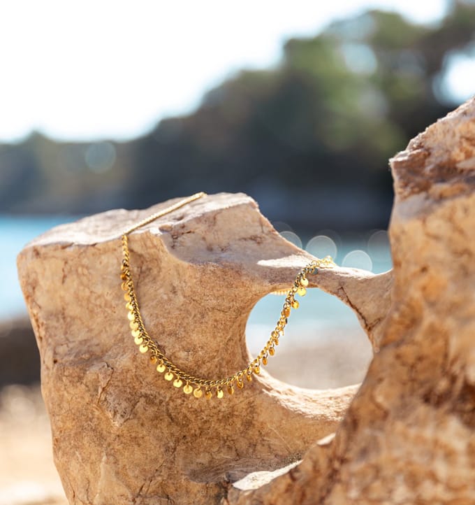 Boho Ketting 'Muntjes' | Stainless Steel Goud