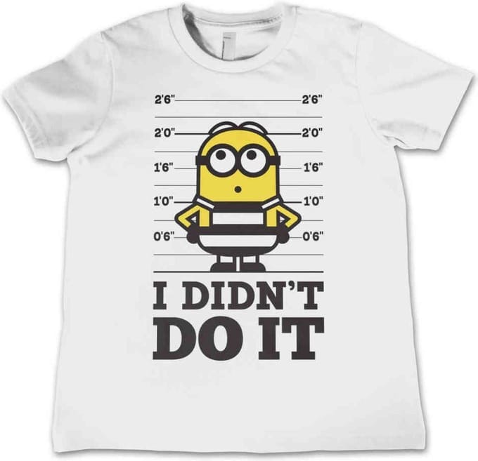 Minions Kinder Tshirt -Kids tm 4 jaar- I Didn't Do It Wit