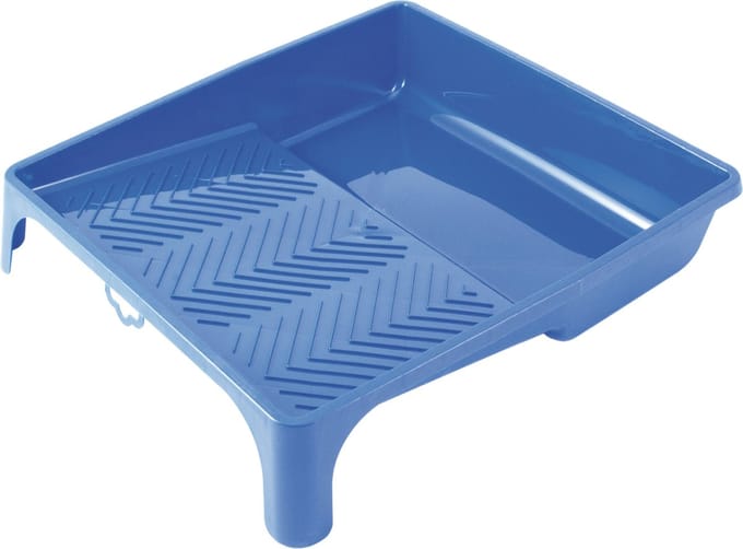 Verfbak voor verfrollers/lakrollers - 31 x 35 cm - blauw - tot rollers van 25 cm - verfspullen / schildersbenodigdheden