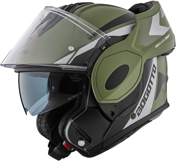 Bogotto FS-X600 Atyr Limited Edition Mat Legergroen Systeemhelm - Helm